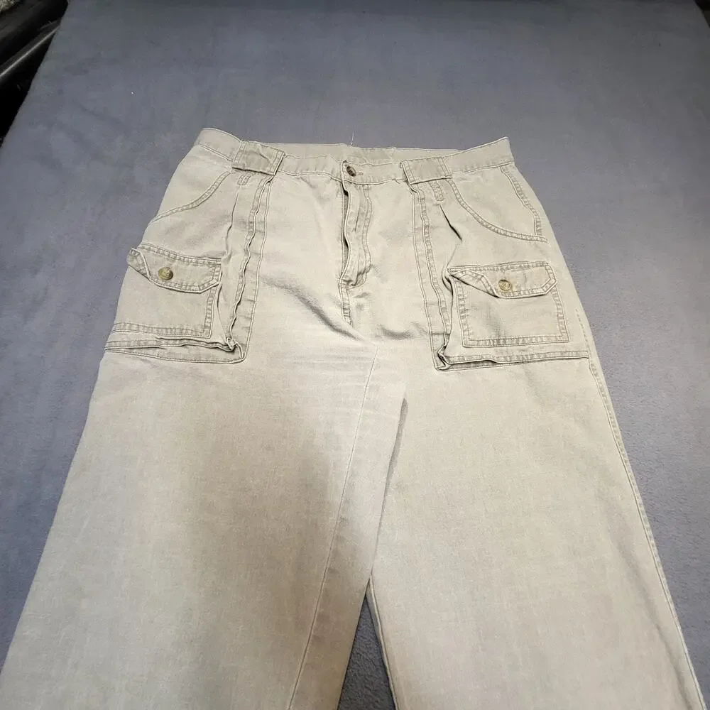 Bimini Bay Pants Mens 36x30 Beige Straight Leg Distressed